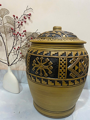 Thùng chum sành hũ gạo Bát Tràng 20 kg mẫu mới nhất 