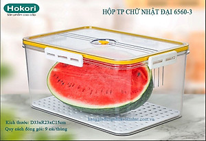 BỘ 3 HỘP THỰC PHẨM CHỮ NHẬT CAO CẤP KHÓA GÀI VIỆT NHẬT HOKORI - Hàng chính hãng (Giao màu ngẫu nhiên)