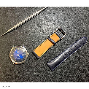 Dây Đồng Hồ Da Bò Thật 100%, Kiếu Cổ Điển, Cao Cấp - Sang Trọng, Mặt Lót Chống Thấm Mồ Hôi, Tích Hợp Lớp Gia Cố Chống Giãn Đặc Biệt, Phụ Kiện Khóa và Chốt Bằng Thép Không Gỉ 316L, Nhiều Màu, Nhiều Size - Hàng Chính Hãng SAIGIO