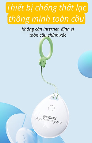 Định Vị Remax DropTag RT-G2302, Định Vị Không Giới Hạn Khoảng Cách + Tặng pin + dây đeo - Hàng chính hãng
