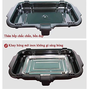 Bếp Nướng Điện, Loại Có Vỉ Chống Dính, Bếp Nướng Điện Không Khói Electric Barbecue Grill, Công Suất 2000w - Hàng Nhập Khẩu