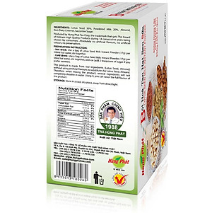 BỘT HÒA TAN Hạt Sen Sữa - Thương hiệu Hùng Phát: Thành Phần Tự Nhiên-Không Phẩm Màu-Không Chất Bảo Quản