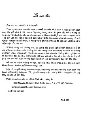 270 Đề Và Bài Văn Hay 6 (Dùng Chung Cho Các Bộ SGK Hiện Hành) (HA)