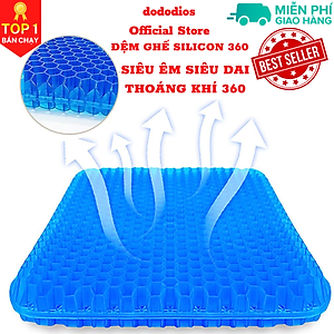 Đệm ngồi 3D Silicon 2 lớp cao cấp thoáng khí chống đau mỏi, Đệm Ngồi Thông Minh Lưu Thông Máu Thoáng Khí, đệm lót ghế ngồi silicon 3d - Hàng Chính hãng dododios