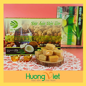 Đặc Sản Bến Tre - Kẹo Dừa Nguyên Chất Sữa Béo Ít Đường Du Thảo 400G, Kẹo Dừa Bến Tre, Kẹo Dừa Ít Ngọt