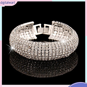 Vòng Đeo Tay Bản Rộng Đính Đá Kiểu Dáng Thời Trang Thanh Lịch Dành Cho Nữ