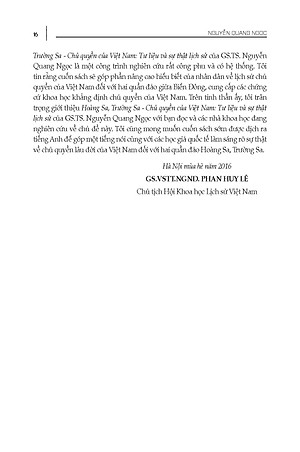 Hoàng Sa, Trường Sa Chủ Quyền Của Việt Nam - Tư Liệu Và Sự Thật Lịch Sử (GS.TS. Nguyễn Quang Ngọc)