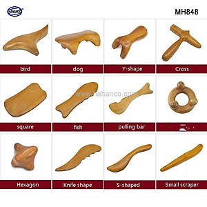 COMBO bộ 13 Dụng Cụ day ấn Huyệt Mát xa toàn thân kiểu Thái bằng gỗ Bách Xanh (MH848) Chăm sóc sức khỏe