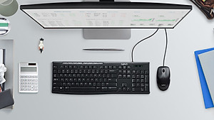 Combo chuột phím có dây Logitech MK200 - Thiết kế mỏng, chống tràn, bền bỉ - Hàng chính hãng