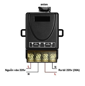 Công tắc điều khiển từ xa 100M xuyên tường công suất lớn 30A (3000W)/ điện áp 110-220V (Đen)