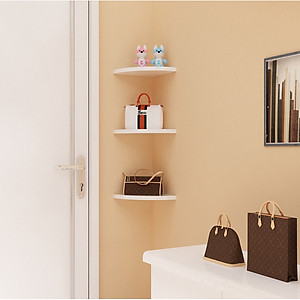 Bộ 3 Kệ Trang Trí Treo Góc Tường SIB DECOR Hình Cung Tròn KT111