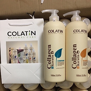 Trọn Bộ Gội - Xả Colatin 500ml Siêu Tiết Kiệm Siêu Mềm Mượt - Tặng Tinh Dầu Colatin