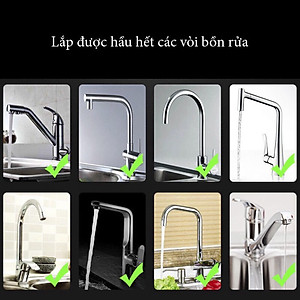 Đầu Vòi Xịt Nước Tăng Áp Cho Vòi Bồn Rửa Vòi Rửa Chén Đầu Nối Vòi Rửa Bát Tăng Áp Xoay 360 Độ Điều Chỉnh Thoải Mái