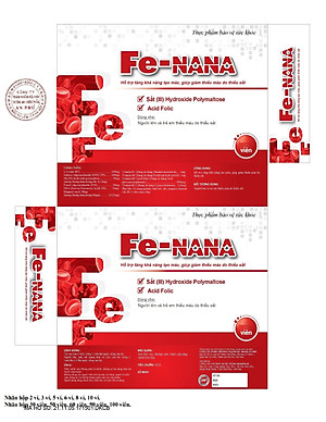 Viên sắt, acid folic, DHA, vitamin & khoáng chất Fe-NANA - Hộp 30 viên