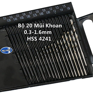 Hộp 20 Mũi Khoan Thép Mini ( Mũi 0.3-1.6mm ) Milliken NL-3083