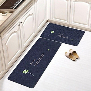 Bộ 2 thảm trải sàn nhà bếp mẫu mới cao cấp đế cao su chống trơn trượt tiện dụng - giao họa tiết và màu sắc ngẫu nhiên - Hàng Chất Lượng