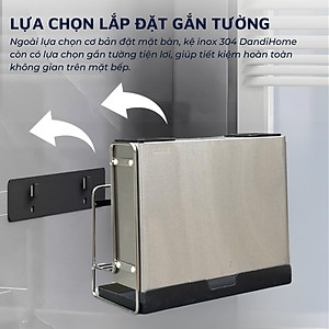 Kệ inox 304 DandiHome đựng dao thớt, đũa đa năng trong nhà bếp