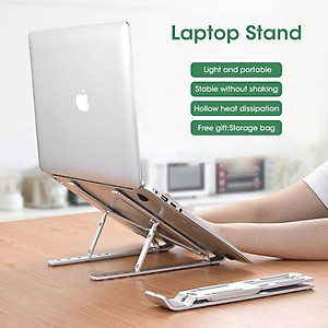 Giá đỡ / Đế đỡ tản nhiệt dành cho laptop, macbook, máy tính bảng gấp gọn tiện dụng + tặng kèm túi đựng, ( Giao màu ngẫu nhiên )- Hàng chính hãng