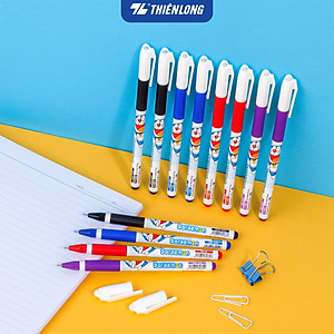 Combo 5/10/20 Bút Gel Thiên Long Doraemon GEL-012/DO ngòi 0.5mm mực xanh/đỏ/đen/tím thân bút in hình nhân vật Doraemon