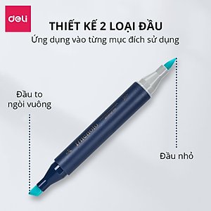 Bút Màu Marker Chuyên Nghiệp Hai Đầu Kèm Túi Vải Và Đế Họa Cụ Vẽ Tranh Cao Cấp Finenolo Deli - Phù Hợp Tô Màu Vẽ Tranh Manga Anime - EC184