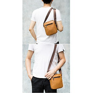 Túi đeo chéo nam DA BÒ THẬT phong cách mới  - BEE GEE DCN9214