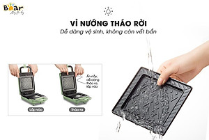 Máy Nướng Bánh Mỳ, Máy Kẹp Bánh Mỳ Sandwich-Waffle BEAR DBC-C06M1 Dung Tích 0.8 Lít, Công Suất 600 W - Hàng Chính Hãng