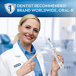 Cho máy Oral B Braun, SB-417A Dual Heads đầu kép, Bộ 4 đầu bàn chải đánh răng điện thay thế , Phá tan mọi mảng bám, làm sạch cao răng, cho răng sáng bóng