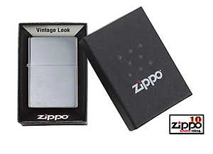 Bật lửa Zippo (nhám góc) Brushed Chrome Vintage with Slashes SKU: 230 - Chính hãng 100%
