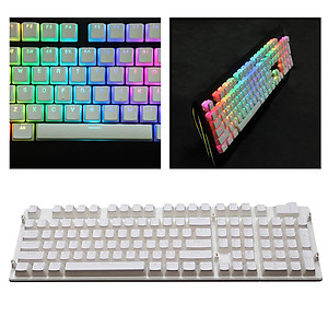 108 Keys Keycaps Double Shot PBT Pudding Keycap Set DIY for Cherry MX RGB Mechanical Keyboard, show more dazzling RGB lamp effect.