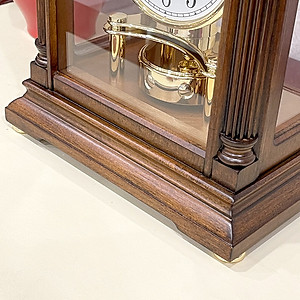 Đồng hồ để bàn Nhật Bản Rhythm CRH176NR06, Kt 23.5 x 28.0 x 15.0cm, 2.5kg Vỏ gỗ. Dùng Pin.