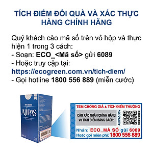 [Hộp 30v] Viên Uống Hỗ Trợ Sinh Lý Nam ALIPAS Ecogreen Tăng Cường Testosterone, Chứa Tinh Chất Hàu