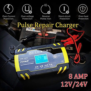 ĐènSạc Ắc Quy 12V 24V 150Ah Foxsur Nhật Bản – Phù Hợp Mọi Loại Bình, Chống Chai, Khử Sunfat Hiệu Quả