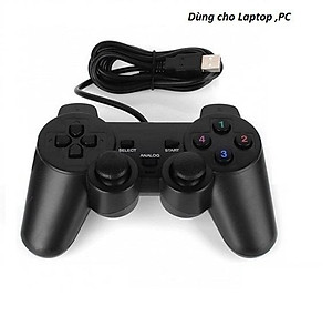 Tay cầm chơi game cho PC/Laptop cổng USB đen (có gạt Analog) có rung tay đơn - Hàng nhập khẩu