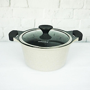 Bộ nồi và Chảo đá Lock&Lock Stone LCA6244DS02 dùng trên Bếp từ- Hàng chính hãng