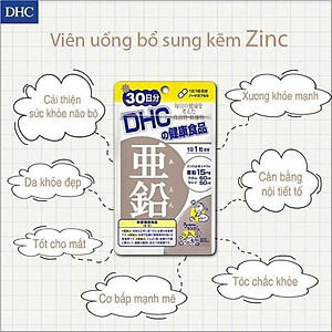 Viên Uống Bổ Sung Kẽm Cho Cơ Thể Khỏe Mạnh DHC ZinC 30 ngày Bao bì mới