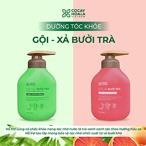 Dầu Gội Xả Hữu Cơ Bưởi Trà Cỏ Cây Hoa Lá VIETNAM, Dưỡng Tóc Chắc Khỏe, Mềm Mượt Tự Nhiên- Dung Tích 350gr