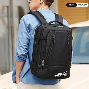Balo Đi Phượt Cỡ Lớn Đa Ngăn Chống Nước Xbags Leader Cao Cấp Màu Đen, Đựng Laptop 17 Inch, Ngăn Chính Mở 180 Độ, Mạnh Mẽ Cá Tính!