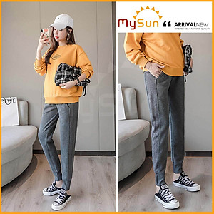 Quần dài nỉ bà bầu mùa Thu Đông đẹp cho bà bầu 0 - 9 tháng mặc đi làm công sở, ở nhà MySun