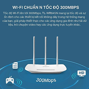 Bộ phát Wifi TP-LINK TL-WR845N 300 Mbps, 3 ăng ten rời - Hàng Chính Hãng