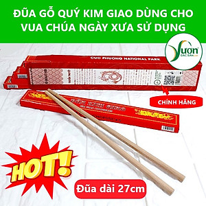 Hộp 10 Đôi Đũa gỗ Kim Giao Vườn Đặc Sản (Dài 27cm) Món quà quý đến từ rừng Cúc Phương Ninh Bình đũa gỗ mộc không sơn không hóa chất không cong vênh không mốc đũa cao cấp đũa của Vua Chúa xưa sử dụng