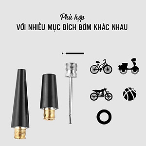 Bơm Xe Đạp Mini 100Psi Kèm Khung Gắn Sườn Xe Nhiều Đầu Bơm Tiện Lợi, Lõi Khung Nhôm Kim Loại Trọng Lượng Nhẹ MaiLee