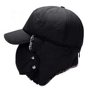 Mũ Đi Câu Cá Đêm, Mùa Đông - Mũ Câu Cá Mùa Đông Supplex Màu Đen, Giữ Nhiệt Tốt, Ấm Áp
