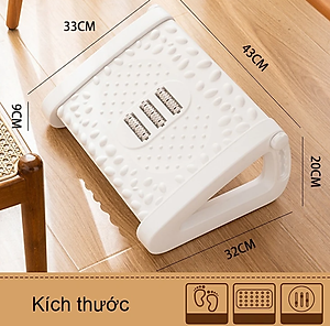 Ghế gác chân KG02S văn phòng công thái học, kê chân matxa cao cấp giảm căng thẳng loại xịn dài 43cm - Hàng chính hãng
