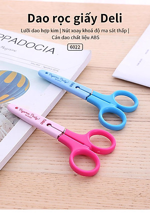 Kéo Thủ Công Học Sinh Deli, Xanh/Hồng - 1 Chiếc - 6022