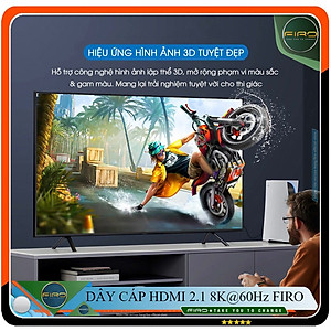 Cáp HDMI FIRO - Dây HDMI 2.1 8K/60Hz/48Gbps - Dài 5 Mét Lõi Dù Dùng Cho Tivi/ Máy Tính/ Playstation - Hàng Chính Hãng