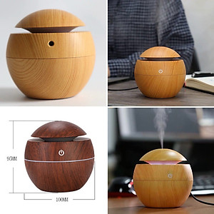 Máy Phun Sương Mini Tạo Độ Ẩm Tích Hợp Đèn Led- Máy Khuyếc Tán,Xông Tinh Dầu Vân Gỗ - Hàng Chính Hãng MINIIN