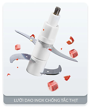 Máy Xay Thịt Haatz HMG168 (CIM382) - Cối inox 2,5L Cối Thủy Tinh 0,6L - 500W Kèm Phụ Kiện Đánh Ruốc - Hàng Chính Hãng Bảo Hành 2 Năm