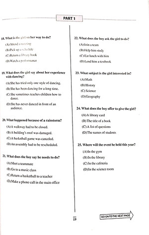 Practice Test for the Toefl Junior Standard Test