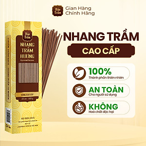 Nhang Trầm Hương 20cm Cao Cấp – Hộp Vàng 100g | Bảo Trầm – Thơm Tự Nhiên, Không Khói Gắt, An Toàn