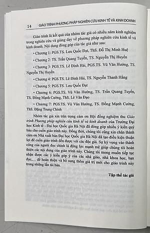 Sách - Giáo Trình Phương Pháp Nghiên Cứu Kinh Tế Và Kinh Doanh